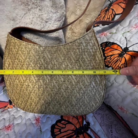 Fossil shoulder bag. 75082. Straw and leather outside, cloth inside. - Picture 13 of 15